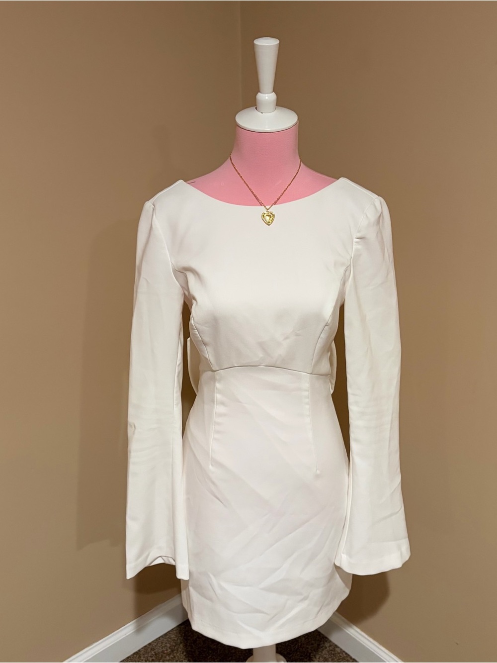 Lulu's White Long-Sleeve Mini Dress